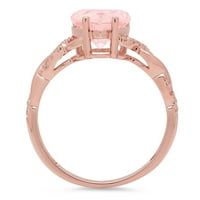 2.1ct srce rezano ružičasti simulirani dijamant 14k Gold Gold Gold Annagement prsten veličine 3.5