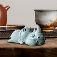 Kamena mini životinjska skulptura minijaturna udjela za spavanje Suvenir Slatka dodatna oprema Kung Fu Tea Pet model za čajnu sobu Auto dekoracija Rinoceros
