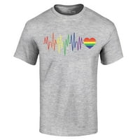 Trgovina 4EVER-a Muška gay Heartline LGBTQ grafička majica Veliki sportovi Sivi