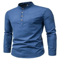 Glookwis Men Solid Boja vrhovi Redovni fit pulover Casual Fashion Basic Tee Dugme Down Bluza Majica