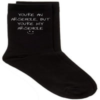 Muški, ti si arsehole, ali ti si moja arsehola crna teleća čarapa za rođendan Božić zaljubljeni muž