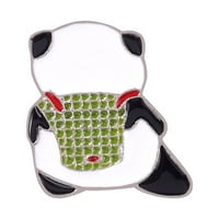 Xinqinghao Panda Brooch Slatka životinja Metalna značka Odjeća za odjeću rekviziti Pribor Panda ovratnik