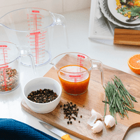 Chef Pomodoro trodijelni mjerni čašilice, plastični mjerni vage bez BPA - uključuje 1 i čašu
