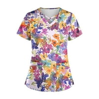 Žene ljetne vrhove okrugla dekoltena ravna odjeća za bluze Grafički printira žene majice kratkih rukava
