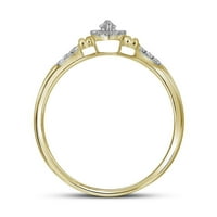 10k žuti zlatni markizni dijamant za svadbeni prsten za vjenčanje CTTW