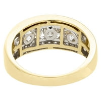 10k žuto zlato Real Diamond Channel set ženskog prstena za vjenčanje za angažman 1ct