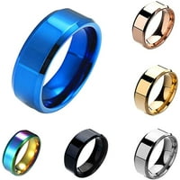 Angažman ljubavni prsten vjenčani prsten moda jednostavno unise par od nehrđajućeg čelika zrcala prsten nakit pokloni Žene djevojke Ring DIY nakit pokloni-ružičasto zlato, srebro 12