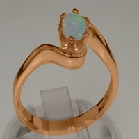 Britanci napravio 14k ružični zlatni prsten sa prirodnim Opal Womens Wingens Ring - Opcije veličine - Veličina 11.25