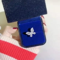 Glupest Birch Vintage Women Cubic cirkonija umetnula leptir prsten za prsten za prsten nakit poklon