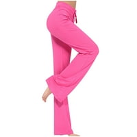Bootcut visokog struka za žene Yoga hlače Stretch Solor Boja širine nogu gamaše ležerne pantalone za