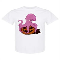 Velika hobotnica koja sjedi na majici od bundeve žene -Image by shutterstock, ženska XX-velika