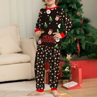 Hanas zimske božićne pidžame za obiteljske prozračne pantalone s dugim rukavima retro pjs-friendly fit