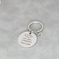 Personalizirani obiteljski pokloni Privjesak ugravirani tata sin kćerke ključeva lanci od nehrđajućeg čelika Ljubav srčani rođendanski poklon