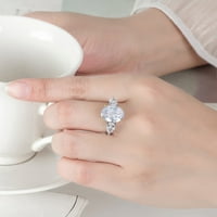 Modna platinasta pozlaćena zlatna dvostruka boja visoki karbonski dijamant ovalni dijamantni prsten uvezeni dijamantni ružičasti žuti i dijamantni zaručni prsten