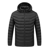Električna jakna za grijanje ubrizganja, električna jakna za grijanje Dugih rukava Punjiva odjeća USB zimski topli kaputi Vodootporni Gilet Holiday Black XL