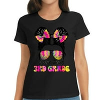 Mala gospođica Druga 3. razredna devojka neuredna lepinja nazad u školsku majicu