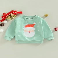 Jaweiwi Toddler Dukserica za djecu za djevojke Dječja ulična odjeća Ležerna Santa Print majica s dugim