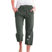 Tuphregyow ženske visoke struke Široke hlače za noge Široke pantalone za bandelion Print Comfy casual