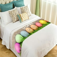 Smiješna zečica Uskršnja jaja Zelena trava Sretan Uskršnji nosač kreveta za krevet