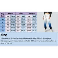 Ženska dukserica džepa pantalona štampana sredstva za vježbanje sa visokim strukom Ležerne prilike Joggers