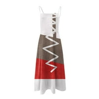 Haljine za žensko odobrenje Žene Ljetni modni povremeni ispisani suspenders labav ljuljačka haljina bijela xl