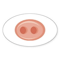 Cafepress - svinjska njuška ovalna naljepnica - naljepnica