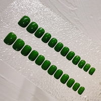 Zelena sjajna voda lažni nokti lažni nokti puni pokriveni umjetni nokti blagi kratki lažni nokat za žene Jelly ljepilo model