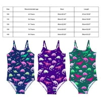Little Girls 'Dinosaur ispisano kupaći kostim za kupaće kostim UPF 50+ Djevojčine kupaći kostimi za