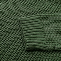 Ketyyh-Chn džemperi Žene Solid Color patentni zatvarač Dugi rukav Topli džemper Top Green, XL