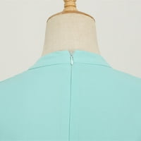 Haljina za žene Čvrsta boja Vintage s kratkih rukava za oblikovanje ovratnika