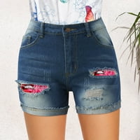 Ketyyh-Chn Jean Shorts Ladies Streetwear Modne kratke hlače Plaža Donje plava, S