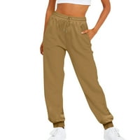 Zhizaihu lagane ljetne hlače Žene hlače od solidne boje hlače elastične strugove casual pantalone labave