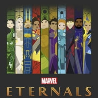Animirane vertikalne kutije za muškarce Marvel Eternals Poster Grafički teški ugljen