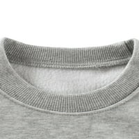 Paille Boy pulover Fleece obložen dukserište životinjskog tiskanog pada pada toplog rebrastih nogu sive sive