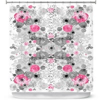 Tuš zastove 70 84 iz dianoche dizajna od Julie Ansbro - romantične cvjeta crne bijele ružičaste boje