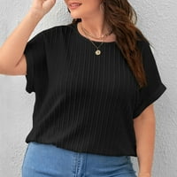 Kakina s grafičkim majicama za žene plus veličine Plus size Ljeto Čvrsti kratkih rukava okrugli bluza