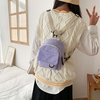 Ženska koduroy solidna ruksačka djevojka s malim patentnim zatvaračem školska torba