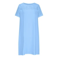 Ženske plus veličina ljetne haljine Ljetni okrugli izrez Solid Color Party New Maxi haljina
