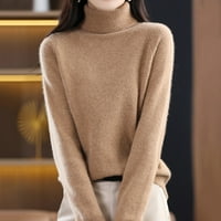 Ženske kornjače dugih rukava dugih rukava, čvrste boje baza pletena pulover džemper vrhovi