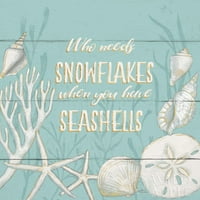 Mirni jutro II Snowflakes Poster Print by Janelle Penner