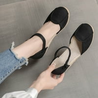Akiigool Komforne sandale za žene sandale za žene za žene elastične gležnjeve s niskim klin sandalama