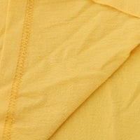 Kompleti za žensku odjeću Ženska print Crewneck Poluoverov pulover na vrhu + hlače pantalone set žuti