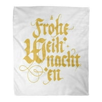Flannel bacaj pokrivač antikne frohe weihhachten sretan Božić u njemačkom vintage slovom meko za krevet