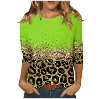 Košulje za žene Ljetni rukavi i bluze Trendy Print casual crewneck majica Saobavljene komfejske masene