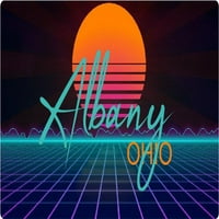 Albany Ohio Vinil Decal Stiker Retro Neon Dizajn