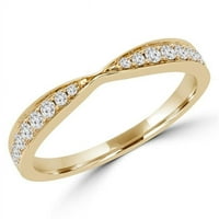 0. CTW Okrugli dijamantni spojnici vjenčanja vend prsten u 18k žuto zlato, veličine 5.75
