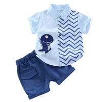 Zupara Summer Toddler Baby Boys Gentleman Postavite casual majica kratkih rukava uzorak majica s rever-kratkim setovima outfit