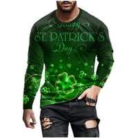 Uorcsa seksi pulover uzorak dugih rukava 3D tiskani casual crew vrat muškarci t majice vojska zelena