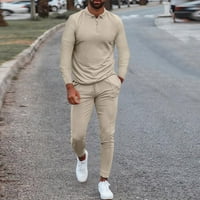 Hladne hlače za žene Trendy Sportski slobodno odijelo Slim Fit Muška fitness trčanje dvodijelni set Khaki L