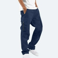 Muške hlače Wyongtao Pješačke pantalone Ležerne prilike Atletic Jogger Relapožene spotove na otvorenim pantalonama sa džepovima, Navy S